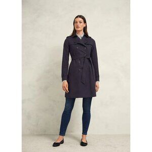 Hobbs London Saskia Trench Coat Navy Blue 8